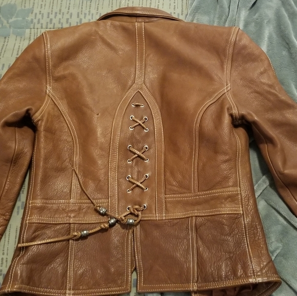 Rem Garson Brown Leather Jacket - Picture 1 of 3